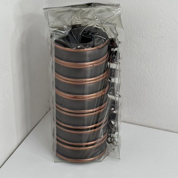 Clip-On Cafe Curtain Rings Rub Oiled Bronze Toned 1” Chunky Wood 7 Piece Levolor - Picture 2 of 6